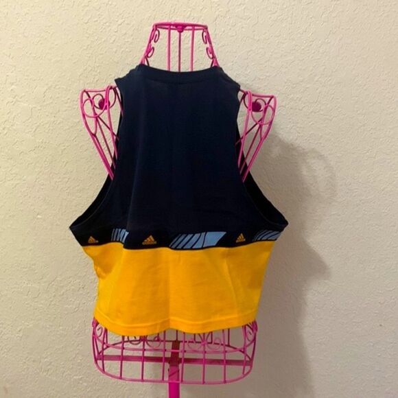 Adidas blue and yellow crop top tank large - Picture 4 of 16